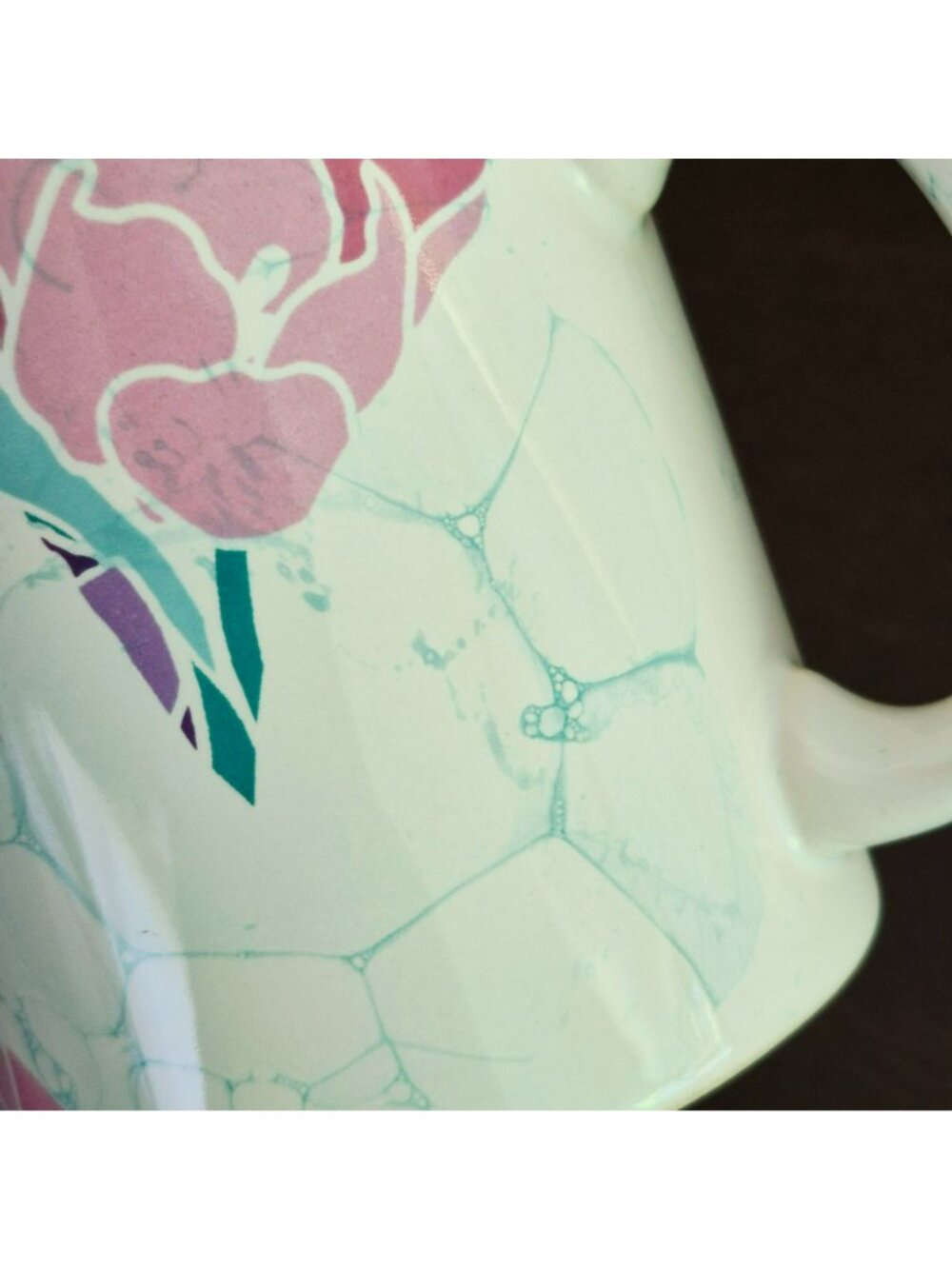 Vintage Waechtersbach Pastel Floral Coffee Mug, Earthenware, W. Germany Mark - Picture 5 of 9
